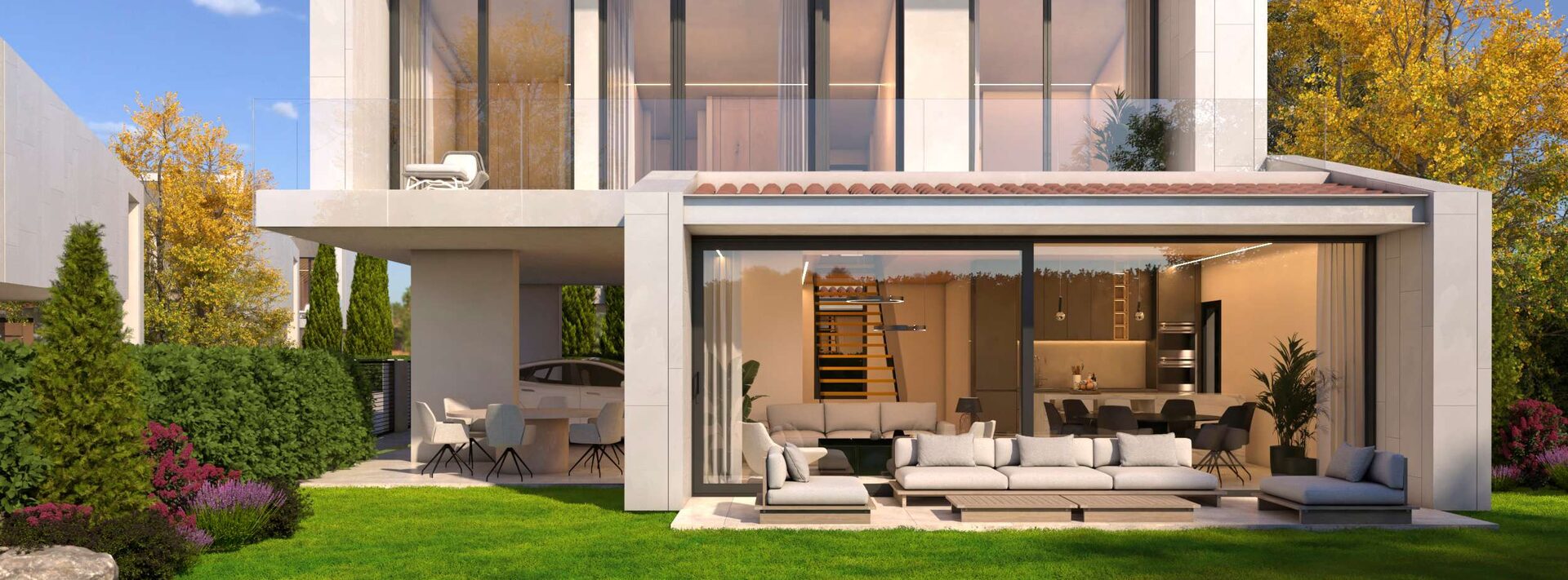 Jardín trasero de una vivienda María Norte